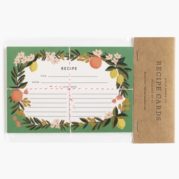 NWT Rifle Paper Co. Recipe Cards - Citrus Floral - Picture 4 of 6